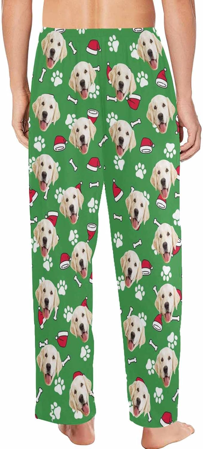 MyPupSocks Custom Pet Face Pajamas Pants Photo Pajama Bottoms for Men S-XXL