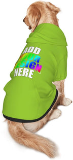 Personalized Dog Hoodie, Custom Dog Sweatshirt with Pocket, Customized Hoodie for Dogs, Puppy, Cat,XXL, Yellow-Green