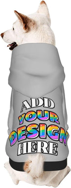 Custom Dog Hoodie Personalized Dog Sweatshirt, Dog Clothes for Small Dogs Customizable, Silver, XXL, Ropa para Perros Pequeños Customized Pets Puppy Clothes, Personalized Gifts