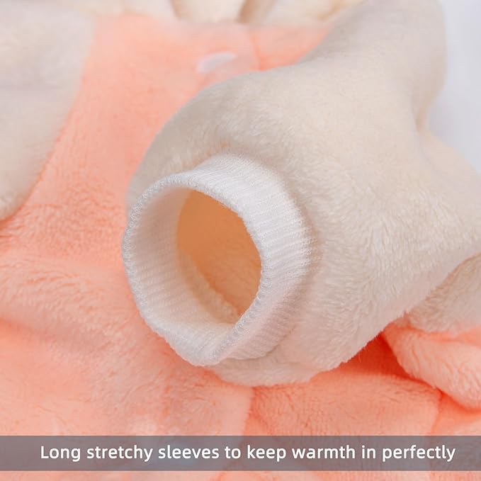FabriCastle Dog Hoodie Sweater for Small Dogs Boy and Girl, Dog Clothes S XS XXS Puppy Sweatshirt, Pet Outfit, Cat Clothing Super Soft Warm Snap On Closure (Peach-Cream, Small)