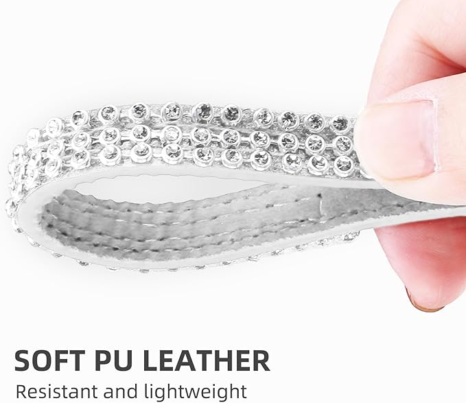 PUPTECK Basic Adjustable Cat Collar with Bling Diamond and Double Bells, for Kitten and Small Puppy, Fashion and Shining Dog Rhinestone Collars, 6-8 in, Silver