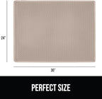 GORILLA GRIP Honeycomb Cat Litter Box Mat, Two Layer Trapping Waste Mats, Soft On Paws, Litter Box Supplies and Essentials for Indoor Cats, Traps Excess, Water Resistant for Floors, 30x24 Beige