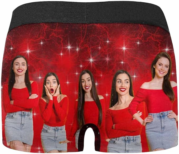 M YESCUSTOM Custom Faces Funny Short Briefs Gift for Husband Underwear