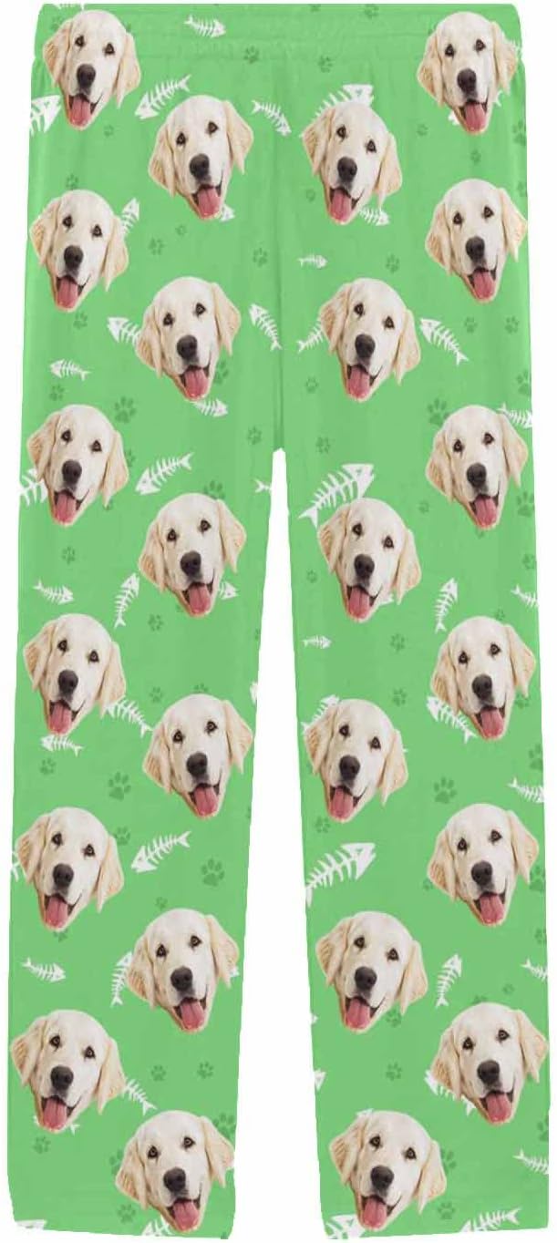 MyPupSocks Custom Pet Face Pajamas Pants Photo Pajama Bottoms for Men S-XXL