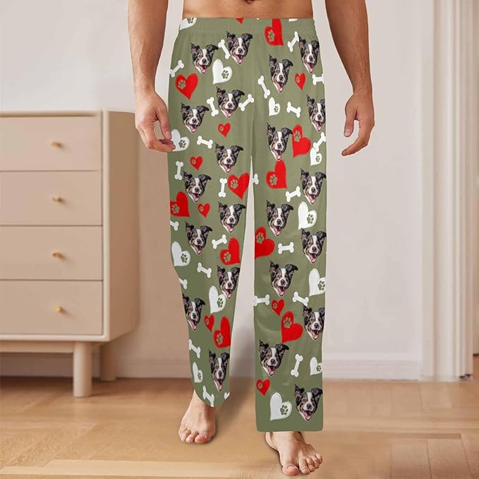 Custom Pajama Pants for Men, Personalized PJ Pants with Photos, Custom Mens Pajama Shorts, Gifts for Dad Husband