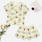 Custom Short Pajamas Set with Face Photo Women‘s Sleepwear Tee Personalized PJ Short Loungewear Set fot Her