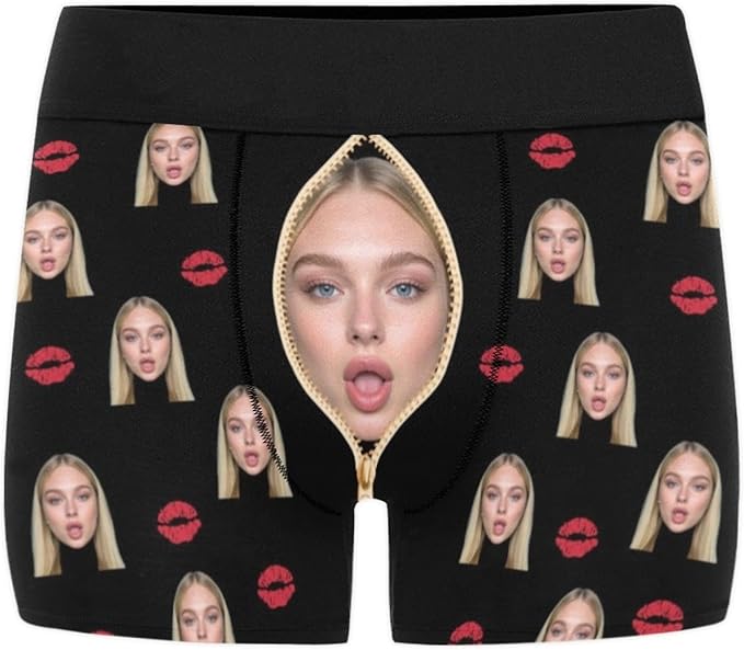 M YESCUSTOM Custom Boxers Briefs for Men Personalized Boxers with Face Mens Funny Underwear with Photo XS-5XL
