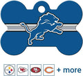 GoTags Personalized Detroit Lions Dog Tag, Brass Metal Bone Shape Pet ID Tag Engraved with Name and Custom Text, Every NFL Football Team Pet Apparel (Large)