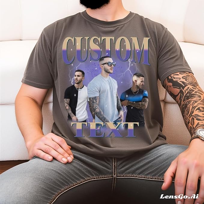 NAZENTI Custom Valentine Shirt Gifts for Boyfriend, Customized Bootleg Rap Tee