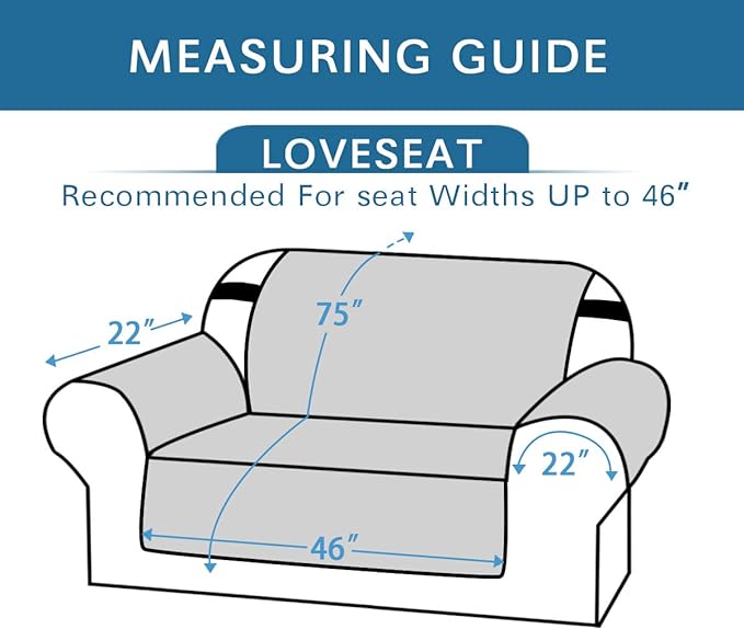 H.VERSAILTEX Sofa Protector for Dogs/Cats/Pets Sofa Covers Slipcover Quilted Couch Coveres Loveseat Covers with Non Slip Elastic Strap Water Resistant Seat Width: 46" (Loveseat, Khaki/Beige)