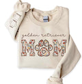CHILLEVER Personalized Embroidered Dog Mom Sweatshirt, Dog Mama Crewneck, Gift for Mom, Pet Name On The Sleeve