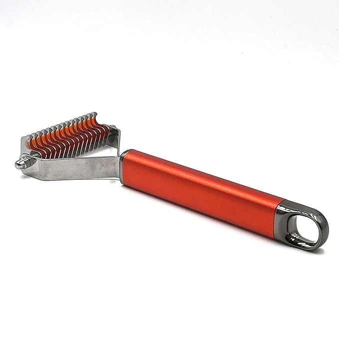 Warren London Undercoat Rake Brush for Dogs and Cats - Premium Deshedding Tool for Long Haired Pets - Skin Friendly Dematting Comb for Professional Grooming Results at Home