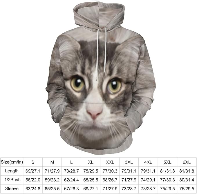 Artsadd Custom Face Unisex athletic Pockets Sweatshirt Loose Hoodie Custom Christmas Long Sleeve Sweatshirt Hooded Pullover