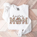 CHILLEVER Personalized Embroidered Dog Mom Sweatshirt, Dog Mama Crewneck, Gift for Mom, Pet Name On The Sleeve