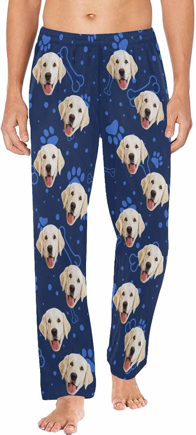 MyPupSocks Personalized Face Pajamas Pants Photo Pajama Bottoms for Men S-XXL
