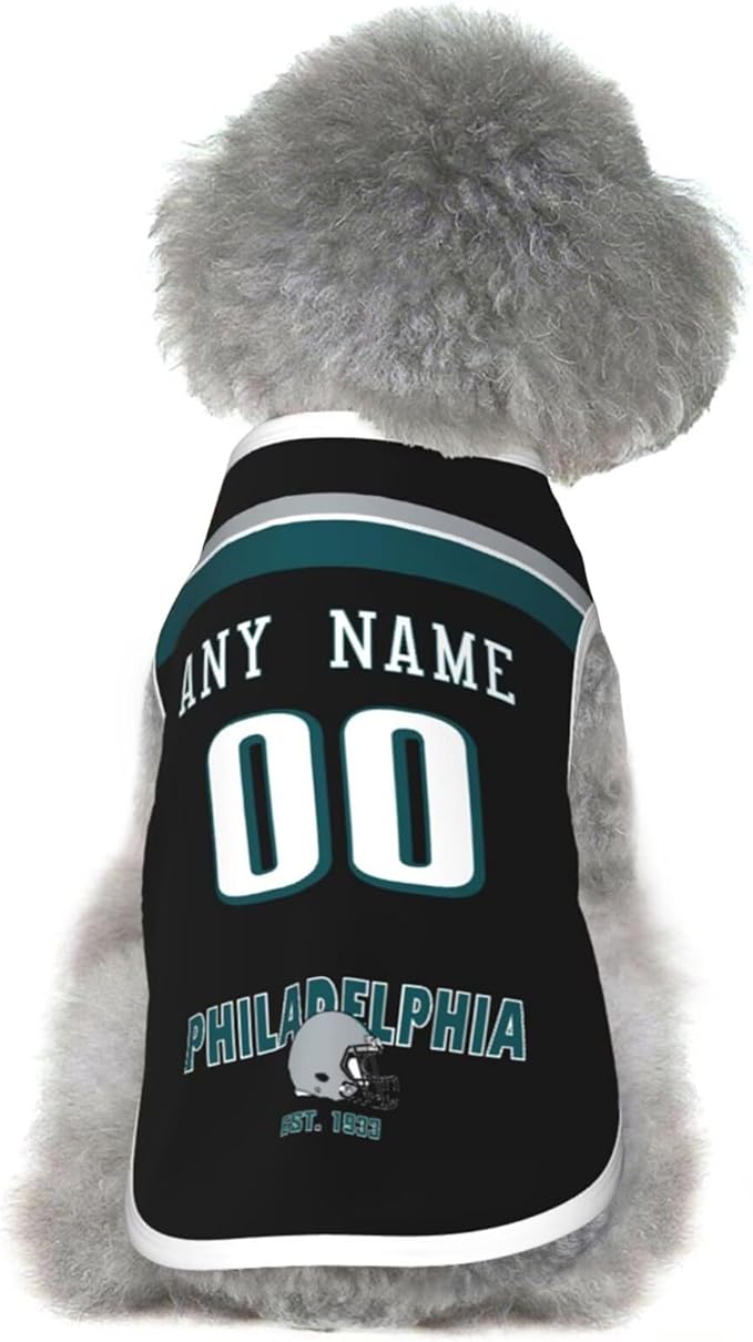 Philadelphia Dog Clothes Jersey Pet Jersey Customized Any Name & Number S-5XL for Small Middle and Big Dogs