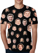 M YESCUSTOM Custom Funny Tshirts for Men Women Personalized Face Tshirt with Picture Customized Tee Gift for Dad Mom Husband