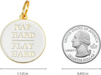 Two Tails Pet Company Personalized 'Nap Hard, Play Hard' Pet ID Tag & Collar Charm - Custom Engraved Dog Tags for Pets - Luxury Brass, Gold Plating
