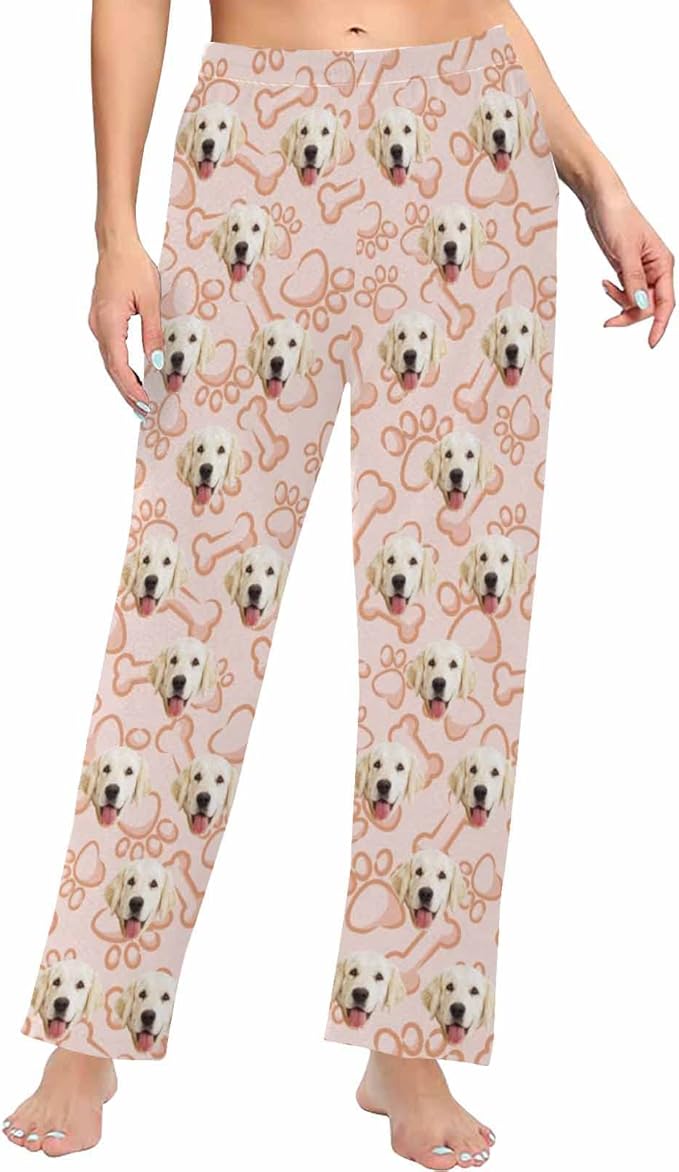 Custom Face Pajamas Pants Personalized Nightwear Bottoms for Women XS-XXL