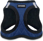 Best Pet Supplies - All Weather Plush, Reflective, No Pull Harness for Small, Medium Dogs, Cats - Secure with Hook & Loop Fastener, Buckle, Double D-Rings - Royal Blue Faux Leather, XS
