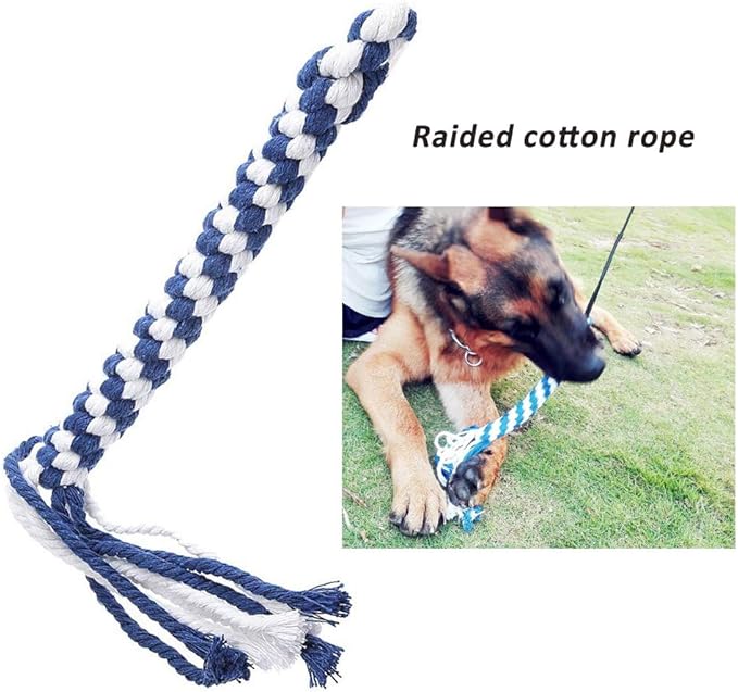 Flirt Pole for Dogs, Interactive Teaser Wand with 1 Fleece Rope Toy for Chase and Tug of War, Durable for Large & Medium Dogs, Outdoor Exercise & Training