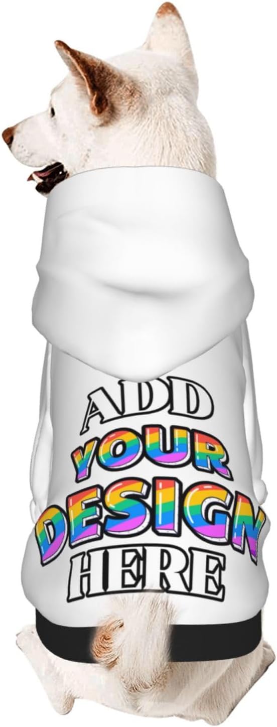 Custom Dog Hoodie Personalized Dog Sweatshirt, Dog Clothes for Small Dogs Customizable, White, XXL, Ropa para Perros Pequeños Customized Pets Puppy Clothes, Personalized Gifts
