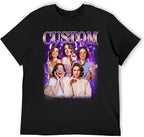 M YESCUSTOM Custom Funny Tshirts for Men Women Personalized Face Tshirt with Picture Customized Tee Gift for Dad Mom Husband