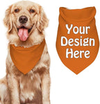 Personalized Dog Scarf Add Your Design Custom Dog Bandanas with Photo Name Text Image Customized Triangular Head Scarf Gifts for Small Medium Large Dogs Cats Pets, Chocolate