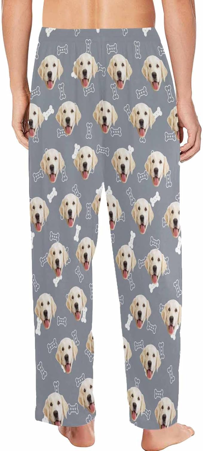 MyPupSocks Customized Face Pajamas Pants Photo Pajama Bottoms for Men S-XXL
