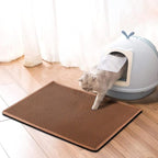 Cat Litter Mat, 30"X24" Large Double Layer Litter Trapping Mat, Waterproof/Urineproof, Easy to Clean Kitty Litter Mats for Floor, Scatter Control (Brown-1Pack)