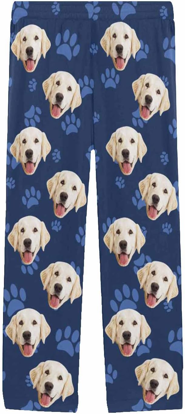 MyPupSocks Customized Face Pajamas Pants Photo Pajama Bottoms for Men S-XXL