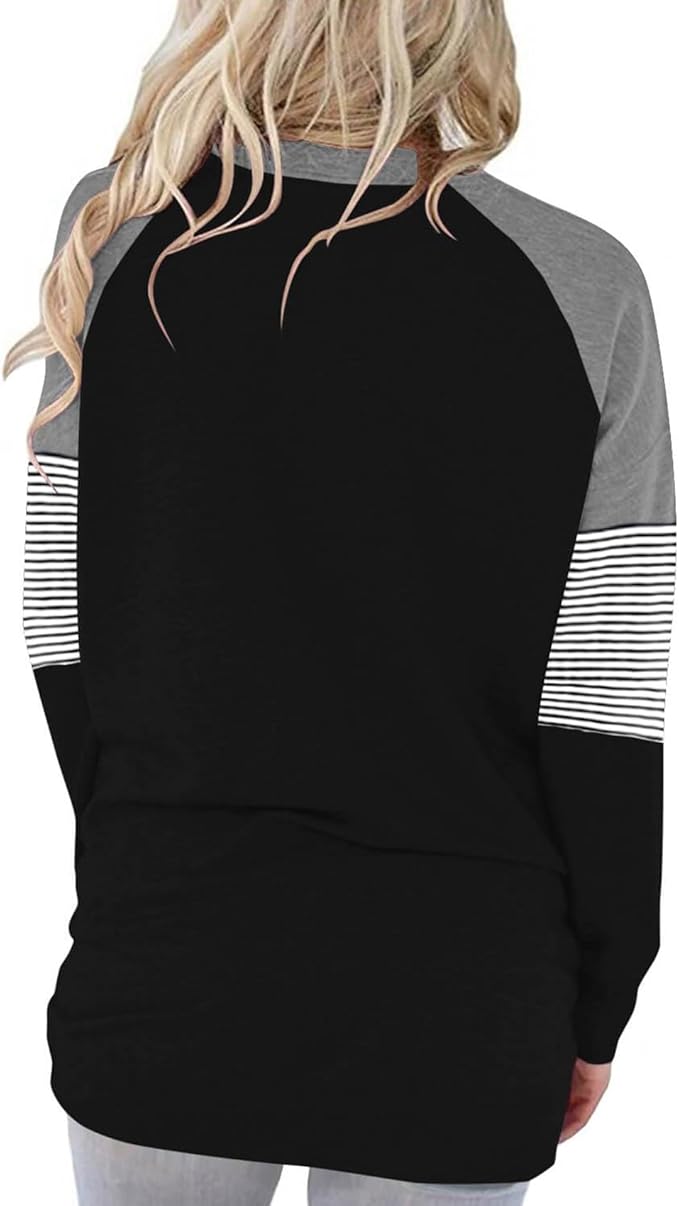 Akihoo Womens Casual Long Sleeve Tunic Tops Crew Neck Shirt Blouses