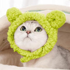 JOICEE Cute Cat Costume - Warm Bear Hat for Small Pets (Avocado Color)