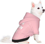 Personalized Dog Hoodie, Custom Dog Costumes for Small Dogs, Holiday Happy Dog Clothes Football Pet Shirt Sweater with Name Number for Girl/Boy Cats/Kitten, Pink, XS