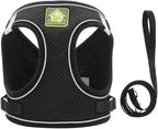 FEimaX Dog Harness and Leash Set, No Pull Breathable Soft Mesh Puppy Vest Harness Reflective Adjustable Pet Harnesses for Small Medium Dogs and Cats - Outdoor Easy Control for Walking