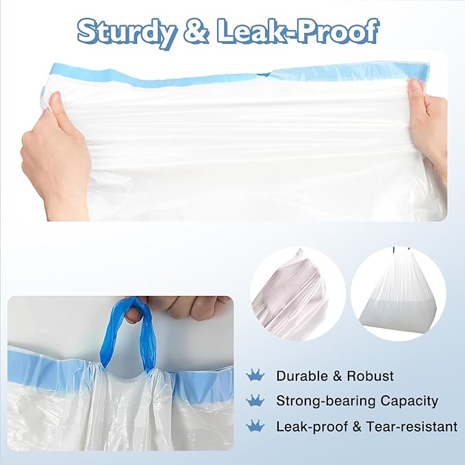 100 Count Self-Cleaning Cat Litter Box Liners Compatible with Petsafe for Clumping & for Smartspin Box, Drawstring Heavy Duty Kitty Litter Receptacles Bags Replacement Trash Bag -23" x 12"