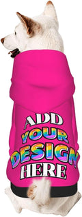 Custom Dog Hoodie, Personalized Dog Sweatshirt, Dog Clothes for Small Dogs Customizable, Deep Pink, XS, Ropa para Perros Pequeños, Customized Pets Puppy Clothes, Personalized Gifts