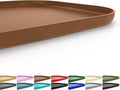 Silicone Pet Feeding Mat with Raised Edge for Food and Water, Dog Bowl Mats, Cat Bowls Placemat with High Lip for Floor Waterproof, Rubber Tray for Cats and Dogs 19 x 12 x0.7 Brown
