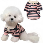 MANON ROSA Dog Clothes, Designer Boy Polo Shirt for Small Medium Dogs, Soft Puppy Outfit, Breathable Male Yorkie Chihuahua Shih Tzu Poodle Kitten Cat T-Shirt, Birthday Gifts - Pink, XXL, Fit 16-22lb