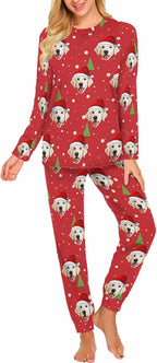 MyPupSocks Custom Face Pajamas Sets for Women, Personalized Photo Sleepwear XS-XXL