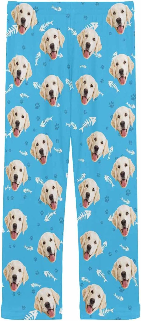 MyPupSocks Custom Pet Face Pajamas Pants Photo Pajama Bottoms for Men S-XXL