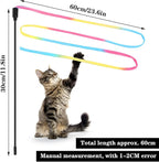 Cat Wand Rainbow Toy, 3pcs Rainbow Ribbon Cat Wand for Kittens Training Rainbow Ribbon Cat Interactive Catcher Wand Stick Toy for Kitten Cat Indoor Exerciser Playing(30cm)
