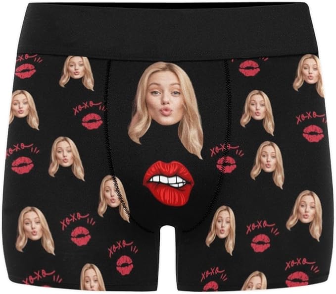 M YESCUSTOM Custom Boxers Briefs for Men Personalized Boxers with Face Mens Funny Underwear with Photo XS-5XL