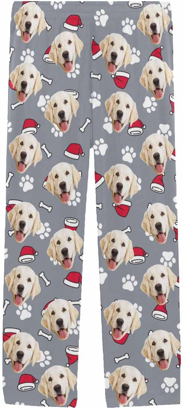 MyPupSocks Custom Pet Face Pajamas Pants Photo Pajama Bottoms for Men S-XXL