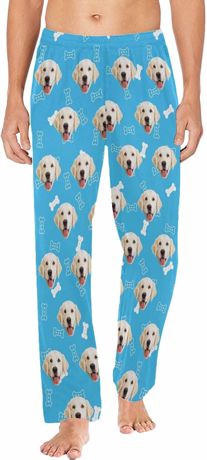 MyPupSocks Customized Face Pajamas Pants Photo Pajama Bottoms for Men S-XXL