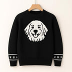 Custom Dog Knit Sweater for Women Personalized Pet Paw Print Pullover Dog Mom Gift Christmas for Pet Lovers