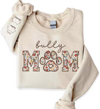 CHILLEVER Personalized Embroidered Dog Mom Sweatshirt, Dog Mama Crewneck, Gift for Mom, Pet Name On The Sleeve