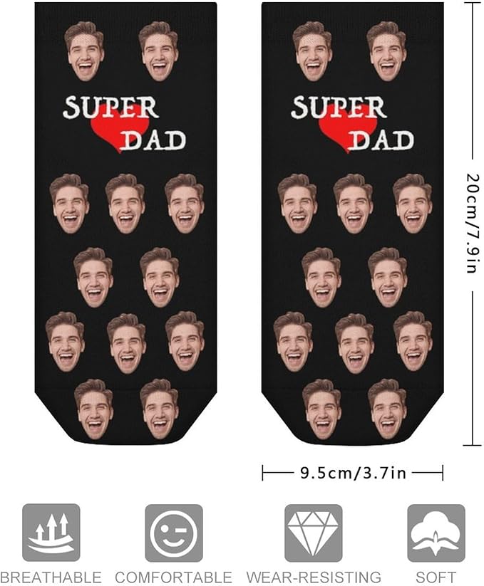 Personalized Ankle Socks with Face Custom Photo Socks Low Cut Ankle Socks Athletic Socks Valentine's Day Gifts for Women Men