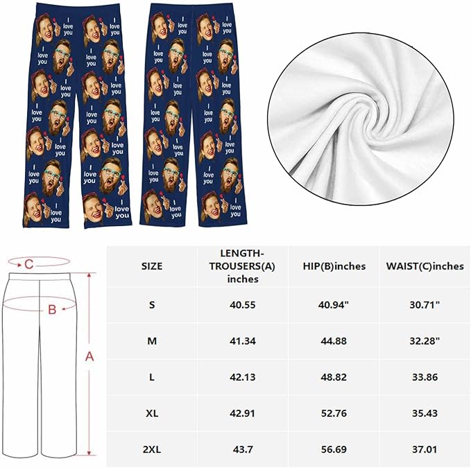 Artsadd Personalized Christmas Pajama Pants Socks for Men Custom Photo Pajama Bottoms for Men S-XXL