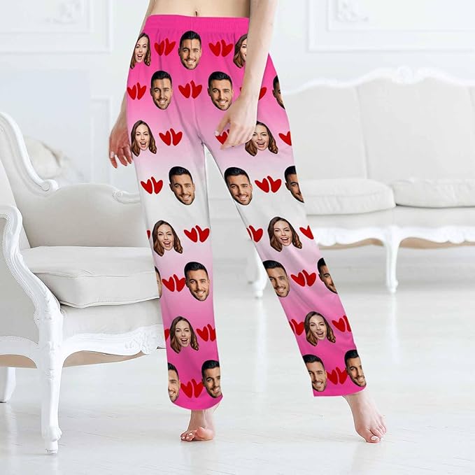 MyPupSocks Customized Face Pajamas Pants Sleep Bottoms for Men Women XS-2XL